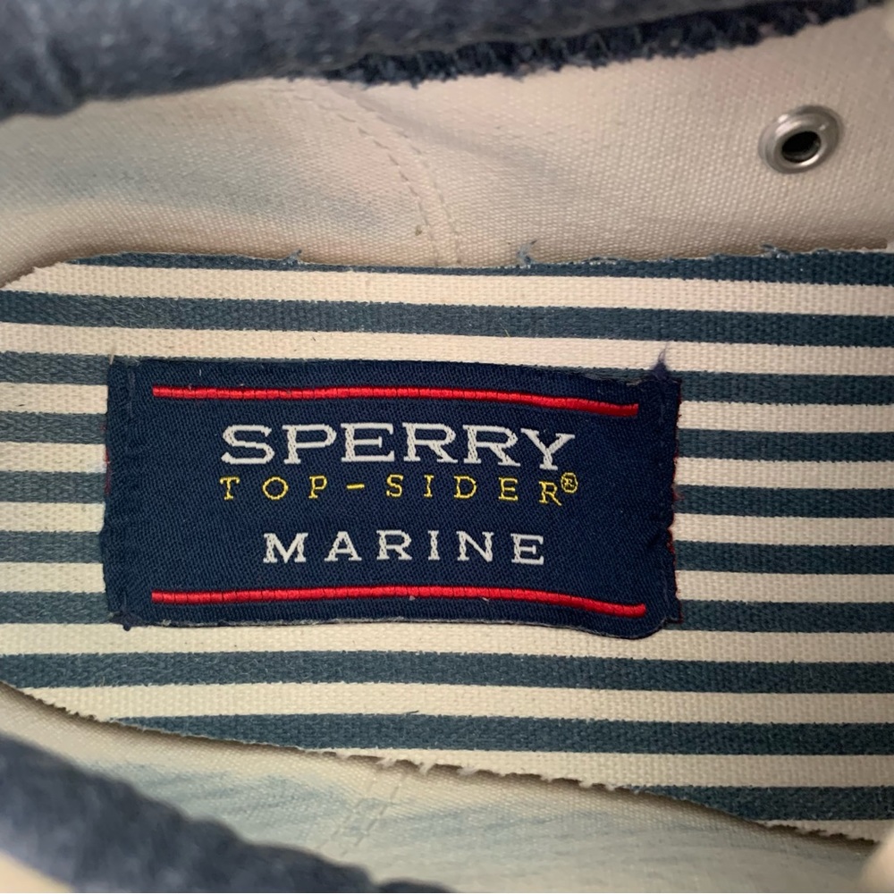 Sperry ⛵️ Top Sider Marine Lace Up Boat Shoes 12M Tan Navy Maroon - Picture 11 of 11
